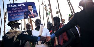 Supporters of Paul Biya