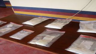 Packets of heroin and cocaine recovered by anti-narcotic officers in Mombasa