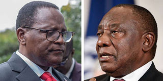 Malawi's President Lazarus Chakwera and South African counterpart Cyril Ramaphosa
