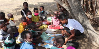 Volunteer teacher Valentine Nzogolo