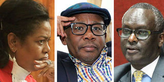 Supreme Court Judge Njoki Ndung'u, former Attorney-General Githu Muigai and Justice Isaac Lenaola