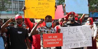 Ugandan protesters