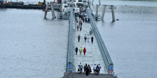 The Likoni floating bridge in Mombasa on December 25, 2020.