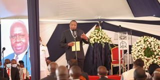 Uhuru at Nyachae funeral
