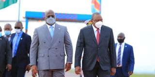 Presidents Uhuru Kenyatta and Felix Tshisekedi
