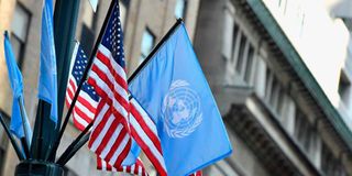 UN and US flags