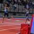 Netherlands' Sifan Hassan (left) crosses the finish line ahead of Kenya's Faith Chpeng'etich