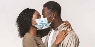 Couple embrace