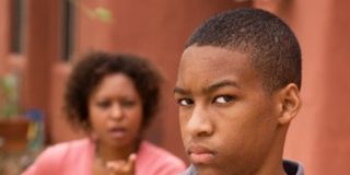 teenage boy with mother