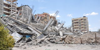 Collapsed building