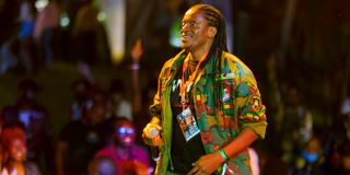 Emcee Phillipo during the Pamoja Festival.