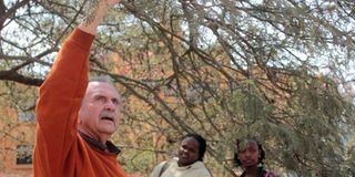 Mr Donovan with students of Strathmore University