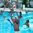 Local tourists play water polo game