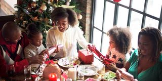 A family during Christmas