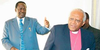 Raila Odinga Desmond Tutu photo