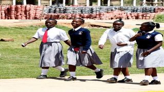 Students returning to school in January 2022.