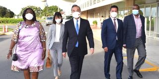 Wang Yi and Raychelle Omamo