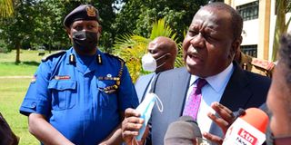 Hillary Mutyambai and Interior and Cabinet Secretary Dr Fred Matiang'i
