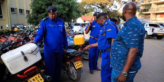 Impounded motorbikes