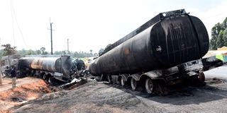 Burnt tankers