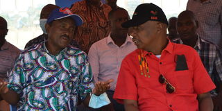 Wiper's Kalonzo Musyoka (left) and Kanu's Gideon Moi