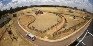 An aerial view of Jamhuri Sports Complex in Nairobi on March 25, 2022.