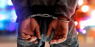handcuffed man