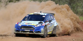 Karan Patel navigated by Tauseef Khan racing on a Ford Fiesta