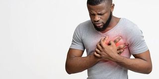 A burning sensation in your chest (often after eating) is a symptom of heartburn.