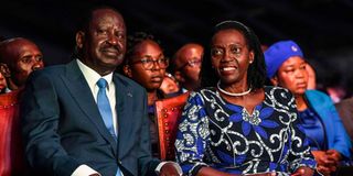 ODM leader Raila Odinga with his running mate Martha Karua