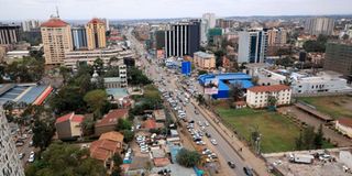 An aerial view of Kilimani in Nairobi
