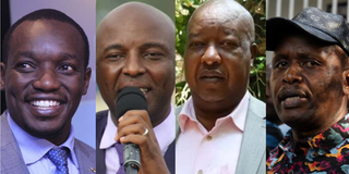 Gubernatorial candidates Simba Arati, Irungu Kang'ata, Amos Nyaribo and George Natembeya