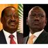 Azimio la Umoja presidential candidate Raila Odinga (left) and his UDA counterpart William Ruto.