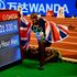 Britain's Mo Farah celebrates after victory and a world record in the men's one-hour event.