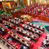 President Samia Suluhu Hassan making her address at Kenya's parliament buildings 