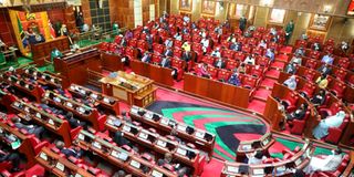 A joint sitting of parliament on May 5, 2021.