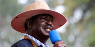 Azimio la Umoja presidential candidate Raila Odinga.