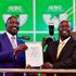Kenyan President-Elect William Ruto (centre), standing next to his running mate Rigathi Gachaua.