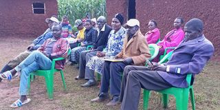 Family and friends at the home of Edwin Simatwa who was found dead at River Sosio in Kamukuywa on August 9, 2022