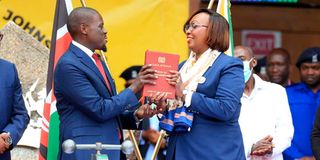 Sakaja swearing-in ruto photo Anne Kananu