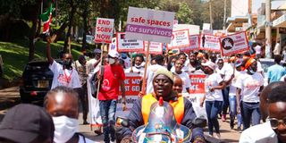 Meru residents take part in a walk to mark the start of 16 Days of Activism against Gender-Based Violence.