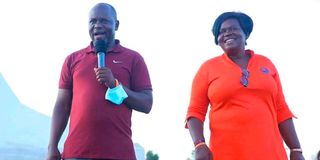 Newly elected Homa Bay Governor Gladys Wanga together with her husband George Wanga.