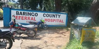 A signage at the gate of Baringo County Referral Hospital in Kabarnet.