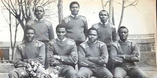 Mr David Kisilu Mutua (back left) in this photo during his time in the Kenya Air Force.