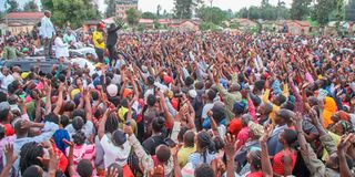 A political rally at Amalemba grounds in Kakamega county.