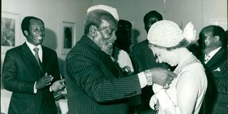 Queen Elizabeth with Jomo Kenyatta at State House, Nairobi.