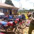 Endebess OCPD Mr Salesio Murrithi verifying a number plate from a stolen motorcycle at Endebess police station