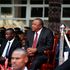 Former President Uhuru Kenyatta follow proceedings at Kasarani Stadium.