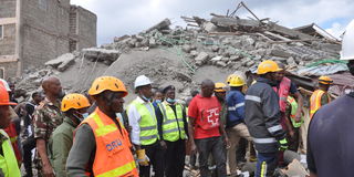 Kiambu Building Collapses onto adjacent houses