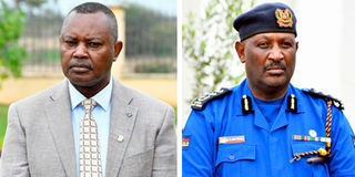 DCI George Kinoti and Inspector-General of police Hillary Mutyambai